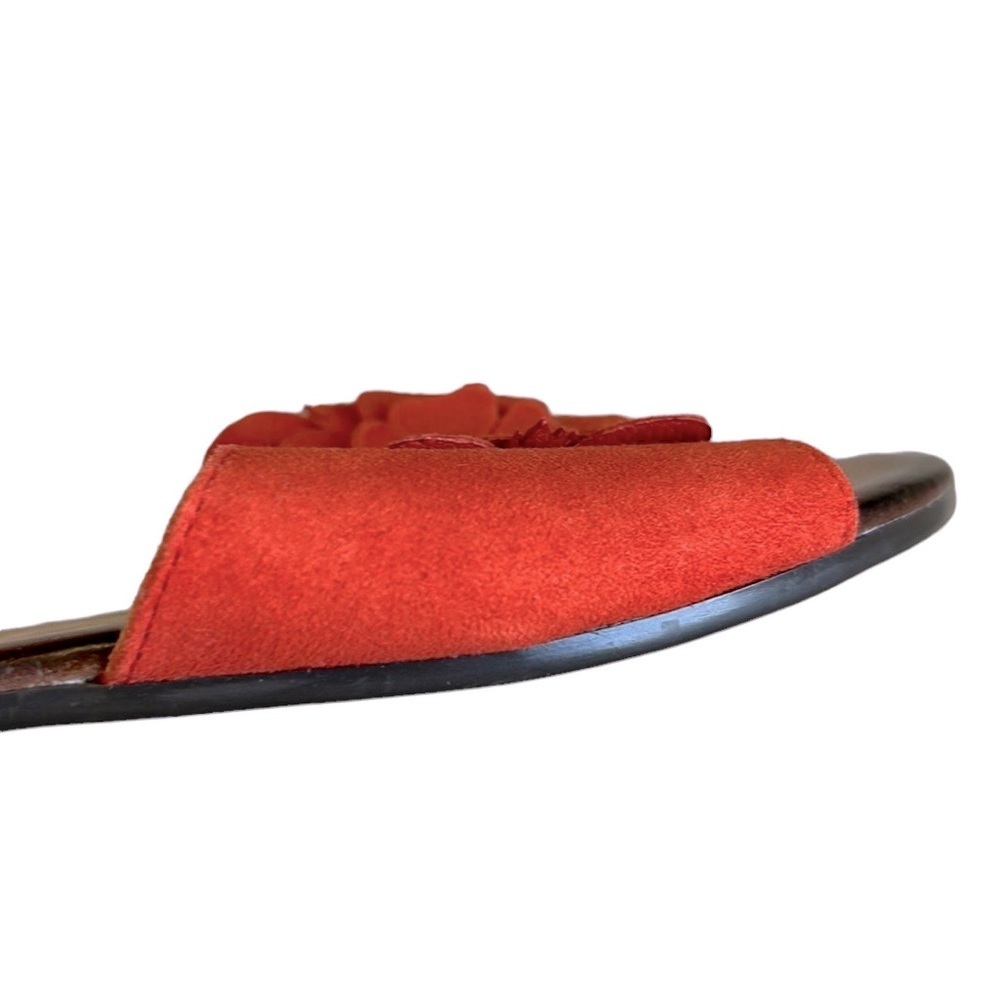 Mariella | Suede Leather 3D Floral Appliqué/Cutouts Persimmon‎ Orange Siz… - Picture 11 of 15